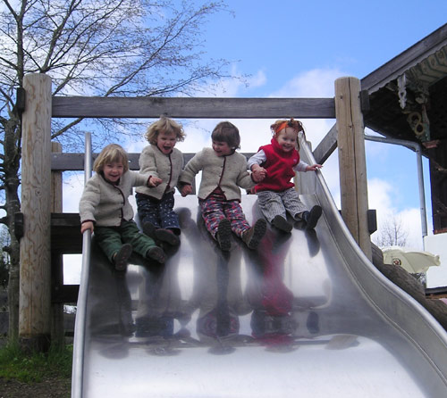Helga, Gunda, Ingrid mit Freundin Elena, Ostern 2005